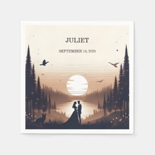 Serviette En Papier Nuit Coucher de soleil Lune Nuage Crépuscule Récep