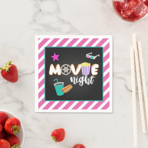 Serviette En Papier Nuit de cinéma Napkin - Fille