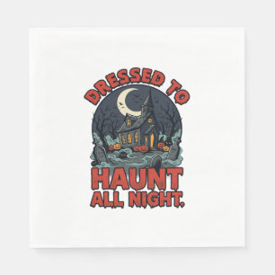 Serviette En Papier Nuit de costume de cimetière ensorcelé d'Halloween