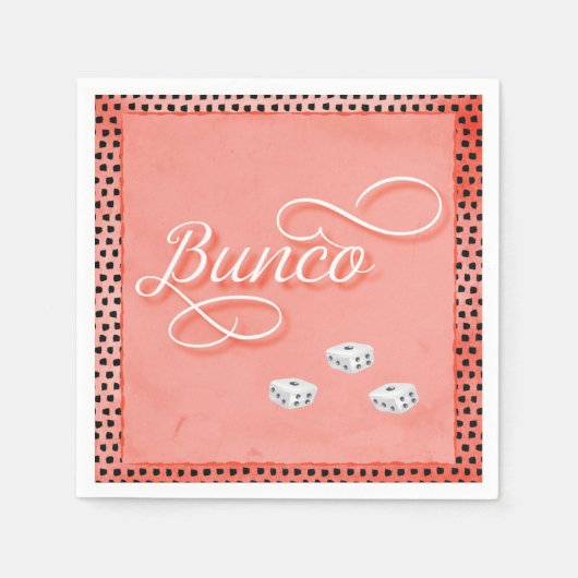 Serviette En Papier Nuit de jeu de dés Bunco (Devant)
