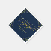 Serviette En Papier Nuit de mariage bleu marine Or Nous sommes fiancés (Coin)
