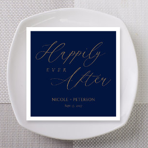 Serviette En Papier Nuit de noces bleu marine Happily Ever After