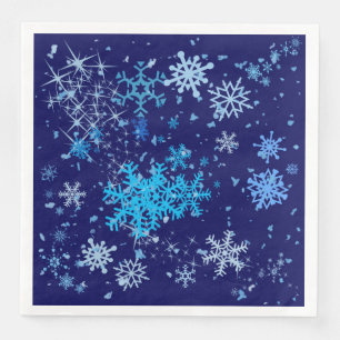 Serviette En Papier Nuit de Noël neige