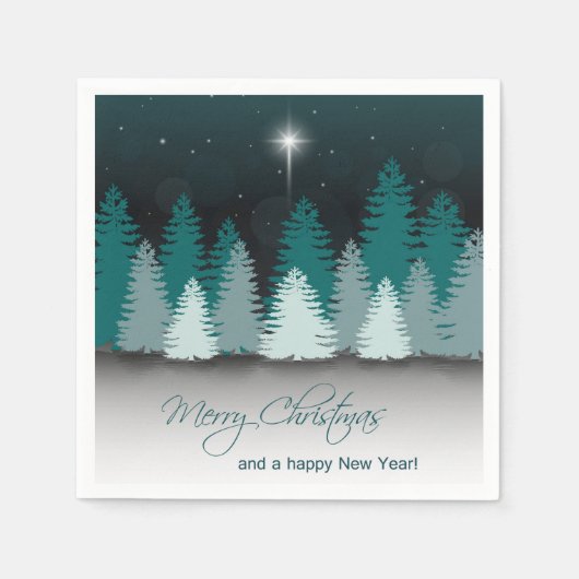 Serviette En Papier Nuit d'hiver avec étoile de Bethléem (Devant)