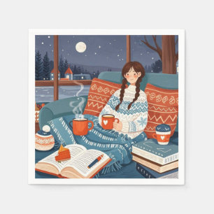 Serviette En Papier Nuit Douillette Hygge _ Célébrez les nuits douille