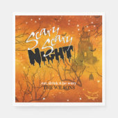 Serviette En Papier Nuit effrayante Halloween Orange ID946 (Devant)