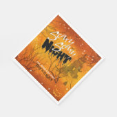 Serviette En Papier Nuit effrayante Halloween Orange ID946 (Coin)