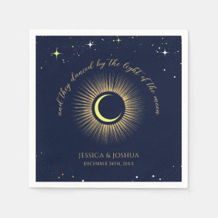 Serviette En Papier Nuit étoilée céleste Mariage mystique Navy