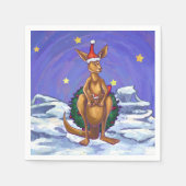 Serviette En Papier Nuit étoilée de Noël Kangaroo (Devant)