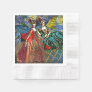 Serviette En Papier Nuit étoilée Demoiselles Rococo Ailes de Papillon