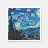 Serviette En Papier Nuit étoilée par Vincent van Gogh (Devant)