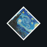 Serviette En Papier Nuit étoilée par Vincent van Gogh<br><div class="desc">Starry Night, célèbre peinture de Vincent van Gogh</div>