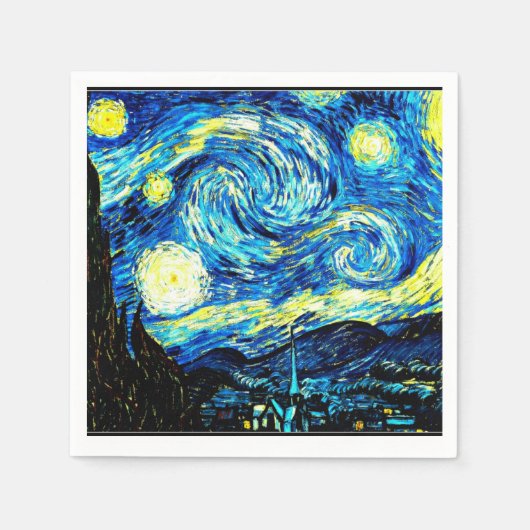 Serviette En Papier Nuit étoilée par Vincent van Gogh (Devant)