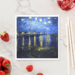 Serviette En Papier Nuit étoilée sur le Rhône