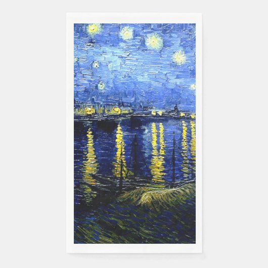 Serviette En Papier Nuit étoilée sur le Rhône (Devant)