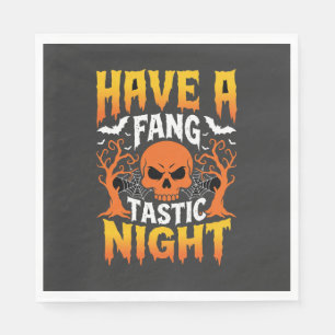 Serviette En Papier Nuit Fang-Tastique Halloween Crâne et Chauves-sour