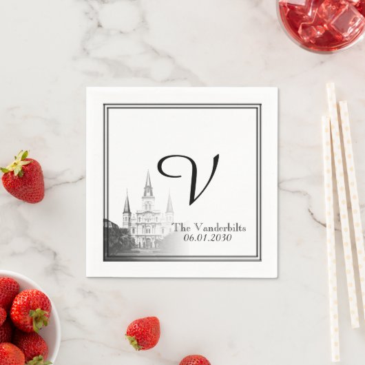 Serviette En Papier Nuit Orléans Destination Mariage Napkin (En situation)