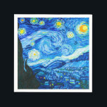 Serviette En Papier Nuit Van Gogh Starry<br><div class="desc">Des serviettes avec la peinture à l’huile de Vincent van Gogh The Starry Night (1889). Inspiré par son séjour dans un asile,  l'art représente un village sous un ciel nocturne de lune et d'étoiles bleues et jaunes. Un grand cadeau pour les amateurs de post-impressionnisme et d'art hollandais.</div>