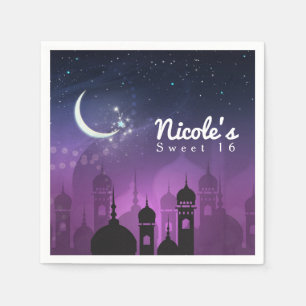 Serviette En Papier Nuits Arabes Maroc Violet Clair de Lune