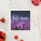 Serviette En Papier Nuits Arabes Marocaine Violet clair de lune (En situation)