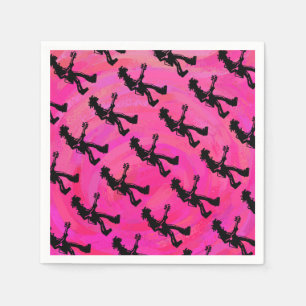 Serviette En Papier Nuits de Boogie New-Yorkais Guitare Rose Chaud