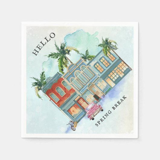 Serviette En Papier Nuits de La Havane | Spring Break Party (Devant)