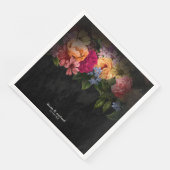 Serviette En Papier Nuits Sultry Floral Mariage V2 ID829 (Coin)