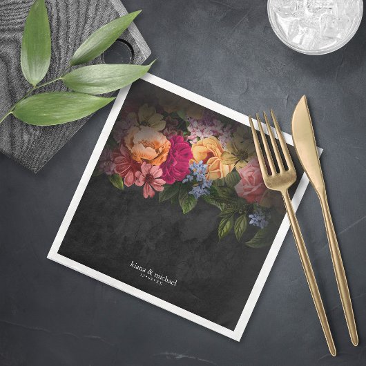 Serviette En Papier Nuits Sultry Floral Mariage V2 ID829