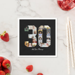 Serviette En Papier Numéro 30 Collage photo