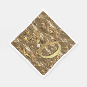 Serviette En Papier Numéro 50 Mariage 50e Anniversaire Or (Coin)