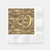 Serviette En Papier Numéro 50 Mariage 50e Anniversaire Or (Devant)