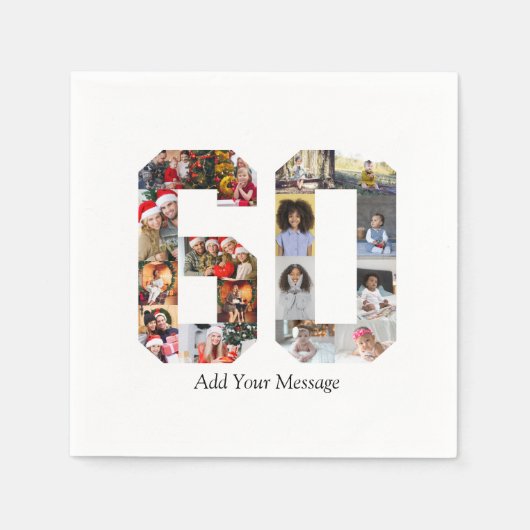 Serviette En Papier Numéro 60 Collage photo (Devant)