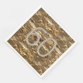 Serviette En Papier Numéro 60 Diamond Mariage Anniversaire Gold Chic (Coin)