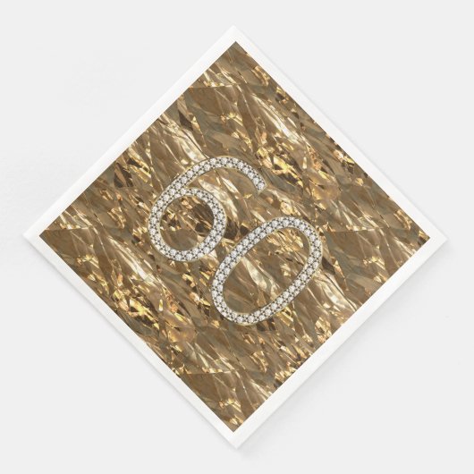Serviette En Papier Numéro 60 Diamond Mariage Anniversaire Gold Chic (Coin)