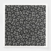 Serviette En Papier Numéro aléatoire 25e âge Motif noir/blanc (Devant)