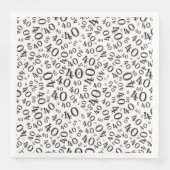 Serviette En Papier Numéro aléatoire 40e âge Motif noir/blanc (Devant)