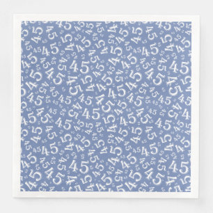Serviette En Papier Numéro aléatoire 45e âge Motif bleu/blanc