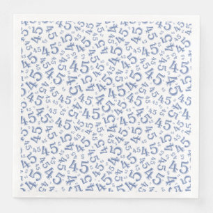 Serviette En Papier Numéro aléatoire 45e âge Motif bleu/blanc