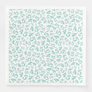 Serviette En Papier Numéro aléatoire 45e âge Motif Turquoise/blanc