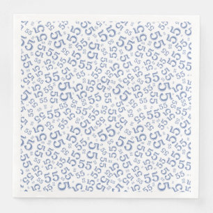 Serviette En Papier Numéro aléatoire 55e âge Motif bleu/blanc