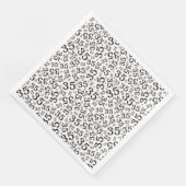 Serviette En Papier Numéro aléatoire du 35e âge Motif noir/blanc (Coin)