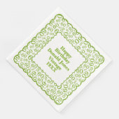 Serviette En Papier Numéro d'anniversaire Motif St Jacques Vert/Blanc (Coin)
