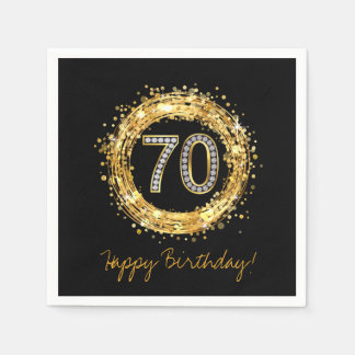 Serviette En Papier Numéro de diamant 70 Parties scintillant Bling Con