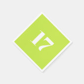 Serviette En Papier Numéro personnalisé Anniversaire vert citron initi (Coin)