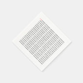 Serviette En Papier Numéro Pi 1000 Premiers Chiffres | Symbole mathéma (Coin)