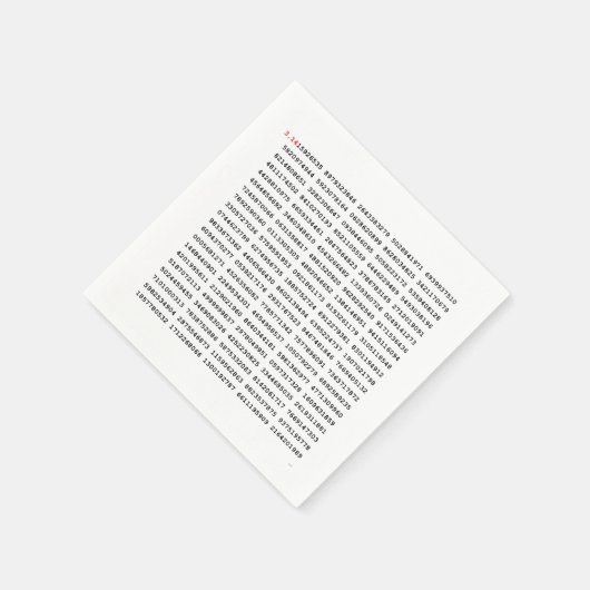 Serviette En Papier Numéro Pi 1000 Premiers Chiffres | Symbole mathéma (Coin)