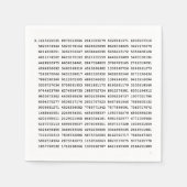 Serviette En Papier Numéro Pi 1000 Premiers Chiffres | Symbole mathéma (Devant)