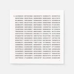 Serviette En Papier Numéro Pi 1000 Premiers Chiffres   Symbole mathéma