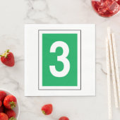 Serviette En Papier Numéro Trois Serviettes Blanches Et Vertes (En situation)