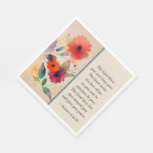 Serviette En Papier Numéros 6 24-26 Lord Vous Bénit Floral Aquarelle (Coin)